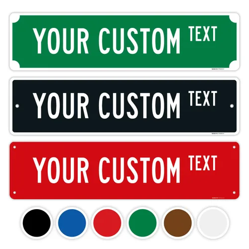 Vista 10 de Letrero de calle personalizado, letrero de calle personalizado, novedoso camino negro con borde, 18 x 4 pulgadas, resistente a la decoloración