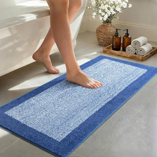 Vista 68 de Alfombras de baño de 17 x 24 pulgadas, antideslizantes, lavables, color gris, para bañera, tapete de baño para baño, tapete suave y absorbente