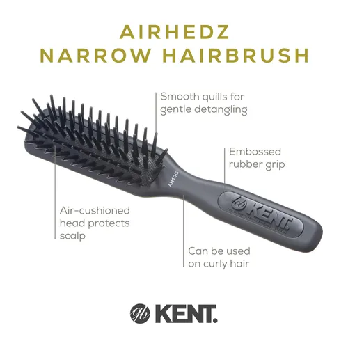 Vista 4 de Kent AH10G Airhedz Pro - Cepillo de pelo con pasador estrecho (pasador de grasa, gris)