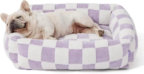 Vista 12 de LE SURE Bonita cama para perros y gatos pequeños, camas lavables para cachorros, acogedor sofá ortopédico rectangular para mascotas con felpa