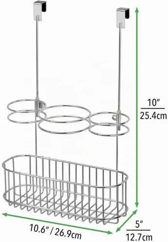 Vista 3 de mDesign - Cesta de almacenamiento para secadora de pelo, planchas planas, rizadores, alisadores de pelo, 3 secciones