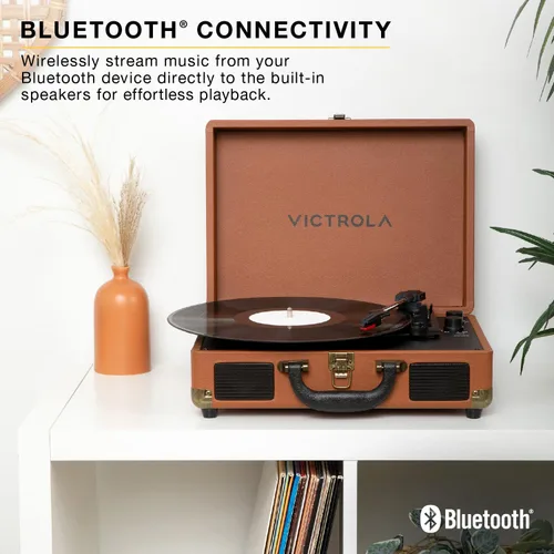 Vista 5 de Victrola Journey II - Tocadiscos de maleta con Bluetooth, color negro