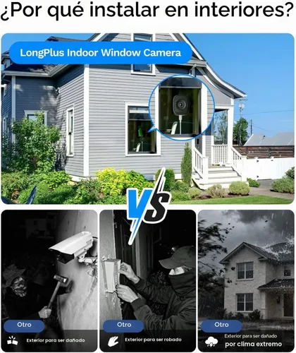 Vista 7 de LongPlus Cámara de la ventana de 5MP 3K para la seguridad casera, cámara