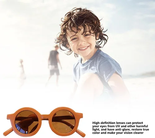 Vista 3 de Yimin Kids Sunglasses,UV-Proof Round Sunglasses for Kids - Sun Eyewear Streamlined Arc Design Integrated Nose Pads Thick Frame