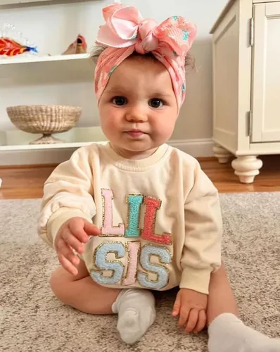 Vista 8 de Twopumpkin Sudadera de manga larga para bebé, niña, niño, niña, niño, traje a juego, ropa para recién nacidos