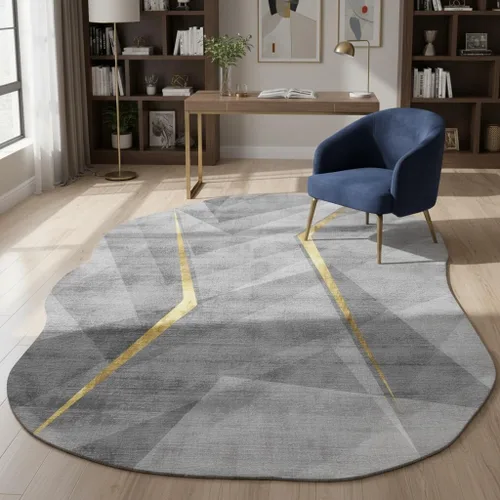 Vista 15 de Alfombra moderna con forma abstracta beige para sala de estar, dormitorio, comedor, contemporánea, lavable, de 2 x 3 pulgadas, decoración
