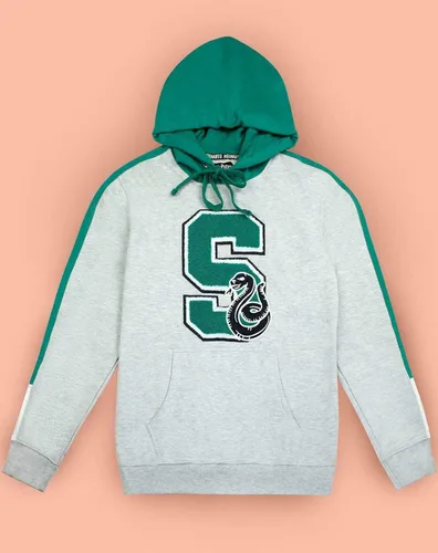 Vista 5 de Harry Potter Hogwarts Slytherin S Patch Unisex Grey Logo Premium HoodieSweater