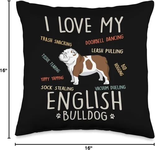 Vista 4 de Cojín de regalo para perro inglés, 16.0 x 16.0 in, multicolor