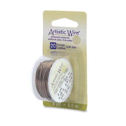 Vista 32 de Artistic Wire, alambre para manualidades de calibre 18, resistente a las manchas, color cobre envejecido en color latón antiguo, 4 yardas