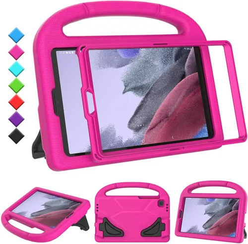 Vista 11 de Funda para niños para tablet Samsung Galaxy Tab A7 Lite de 8.7", protector de pantalla integrado, funda protectora con mango y soporte a prueba