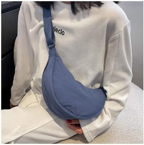 Vista 2 de Crescent Bag for Women Men Nylon Crossbody Bag Lightweight Hobo Sling bag Small Shoulder Bag Purse Dumpling Bag