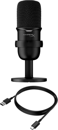 Vista 7 de HyperX SoloCast - Micrófono de condensador USB, tarjeta con sensor de toque para silenciar, podcasts de transmisión de juegos, Twitch YouTube