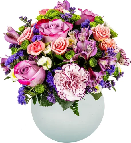 Vista 8 de Sweet Nothing - Arreglo blanco con jarrón de flores frescas reales para entrega, regalo de cumpleaños, felicitaciones, aniversario, agradecimiento
