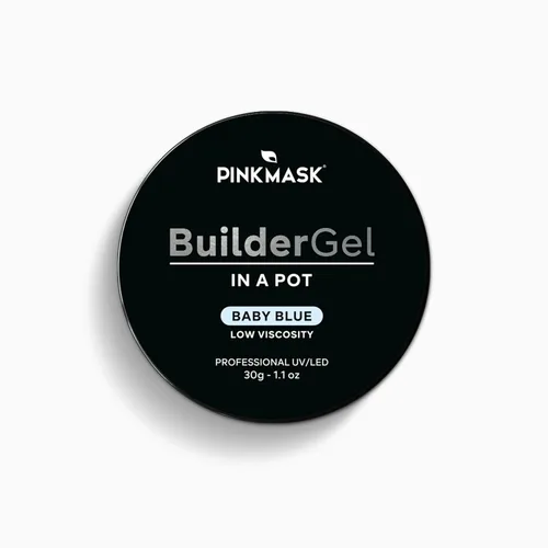 Vista 3 de PINK MASK Gel constructor en un tarro 30g Baby Blue, extensión/fortalecedor de uñas en un tarro, gel duro para uñas, manicura de acrílico esculpido