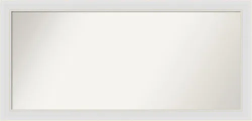 Vista 359 de Amanti Art Espejo de baño blanco para sobre el fregadero, 24 x 26 pulgadas, espejo rectangular blanco y blanco, marco de madera contemporáneo