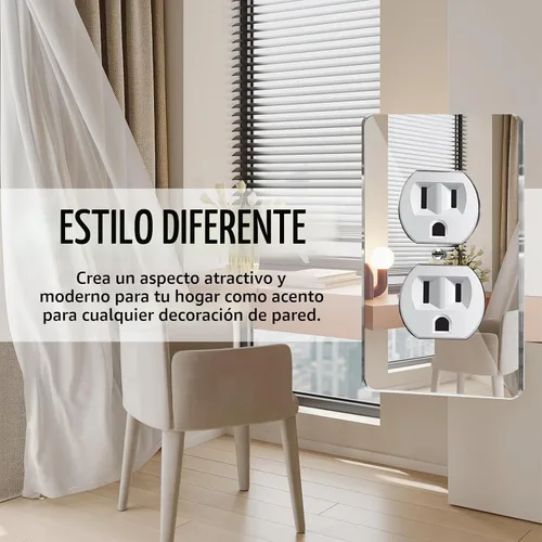 Vista 6 de 10 placas para interruptor de luz de espejo, salida de doble orificio de 4.72 x 2.91 pulgadas, cubierta de luz de interruptor, placas de pared