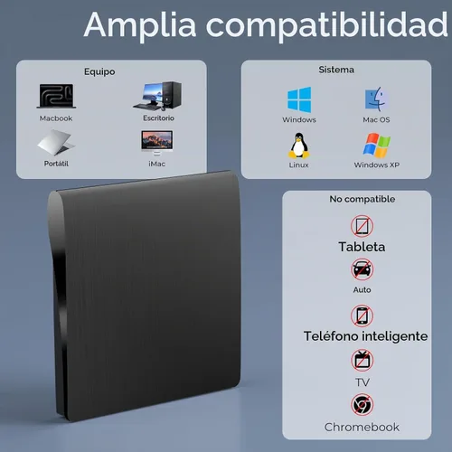 Vista 7 de wintale Blu Ray Burner Externo, USB 3.0 y Tipo-C Unidades Blu-ray externas
