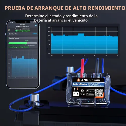 Vista 4 de ANCEL BM200 Blue-US Monitor de batería 12V Bluetooth automotriz