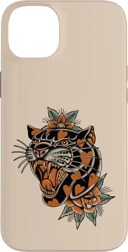 Vista 15 de American Traditional Panther with Hearts Old School Tattoo Case para iPhone 17