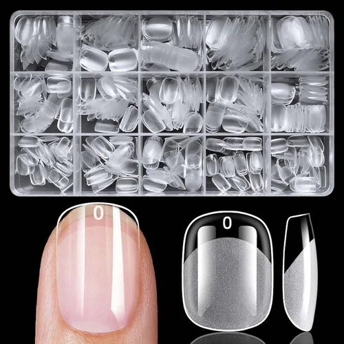 Vista 10 de 420 puntas de uñas cuadradas medianas transparentes uñas de gel