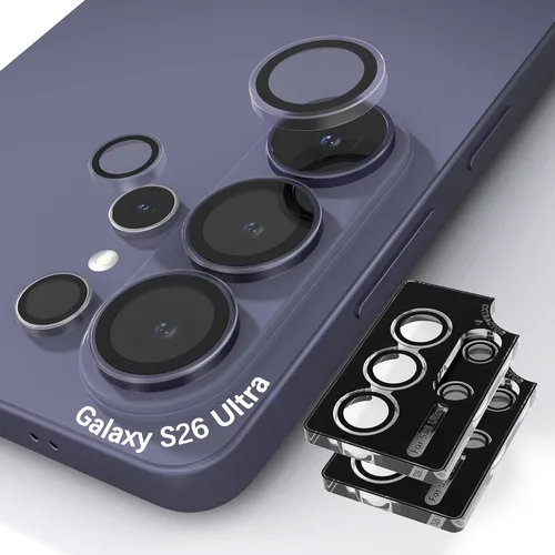 Vista 12 de Orzero Protector de lente de cámara compatible con Samsung Galaxy S25, bandeja de instalación de un solo paso, cubierta de vidrio con anillo