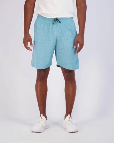 Vista 2 de Paquete de 4 pantalones cortos deportivos de malla de secado rápido para hombre de 7 pulgadas con bolsillos con cremallera y cordón
