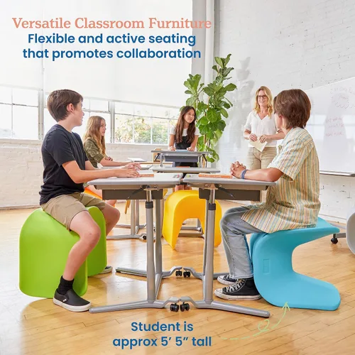 Vista 4 de ECR4Kids Wave Seat, 18in - 19.6in Altura del asiento, Taburete de percha, Cian
