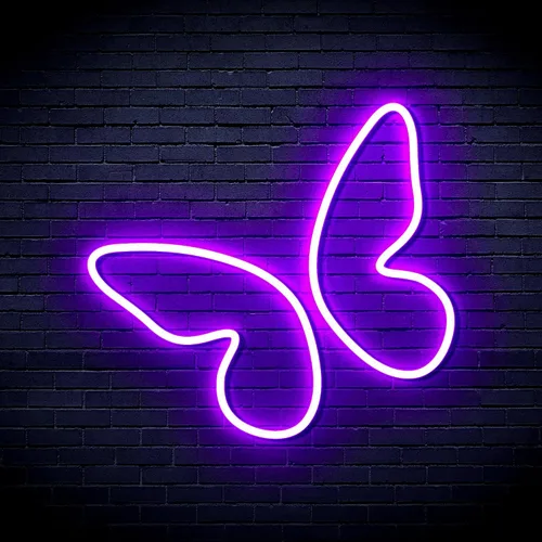 Vista 12 de ADVPRO Señal de neón LED del silicón de la flexión del sitio de la muchacha de la mariposa - azul - st16s33-fnu0020-b