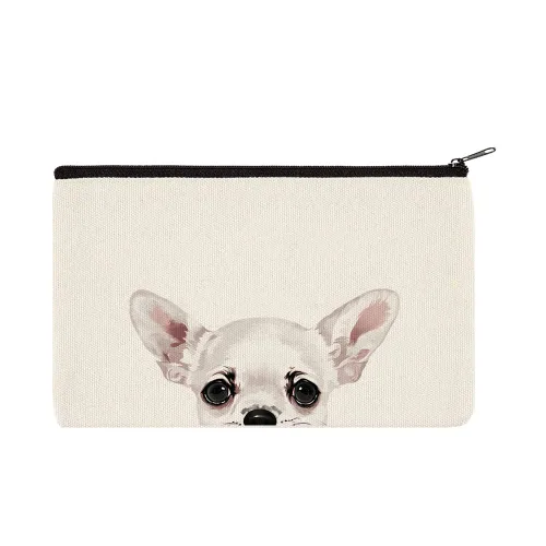 Vista 12 de WIRESTER Bolsa de maquillaje de lona con cremallera, bolsa de cosméticos, estuche organizador para mujeres y niñas, bolsa de cosméticos de viaje