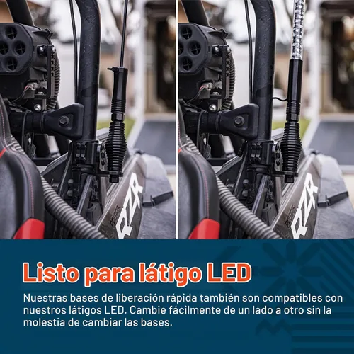 Vista 4 de True Mods - Kit de soporte de poste de bandera de liberación rápida [postes de 1/4 pulgadas y 5/16 pulgadas] [LED listo para montaje en látigo] Base