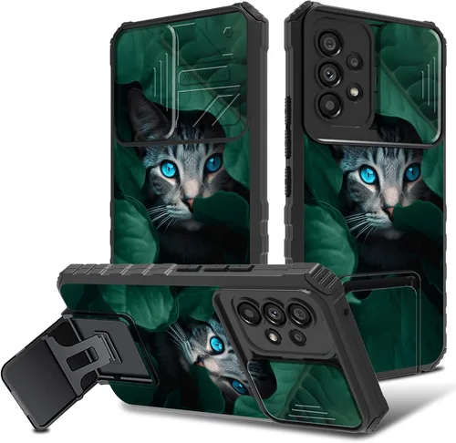 Vista 35 de Funda para Samsung Galaxy A53 5G con funda para cámara y soporte de soporte, resistente, a prueba de golpes, TPU funda protectora para Samsung Flor