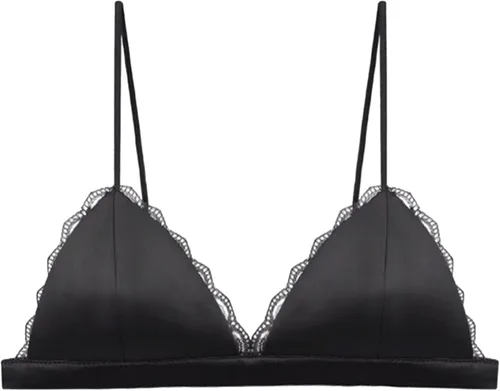 Vista 6 de Bralette de satén de seda para mujer, brasier inalámbrico suave y cómodo con alambre para mujer
