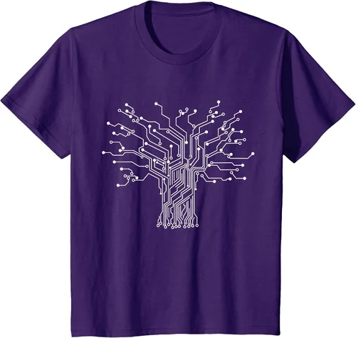 Vista 7 de Electronics Technician Binary Tree - Electrical Engineer T-Shirt Asphalt Grey