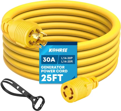 Vista 13 de Kohree Cable de extensión para generador de 30 amperios de 50 pies