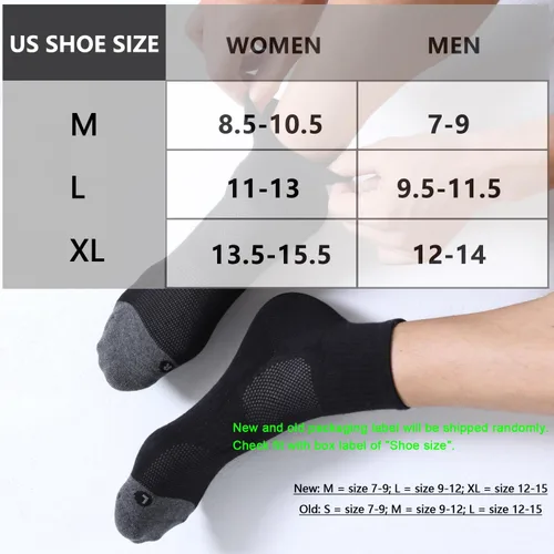 Vista 2 de FITRELL Paquete de 6 calcetines deportivos acolchados para hombre, calcetines deportivos para correr, 7-99-1212-15