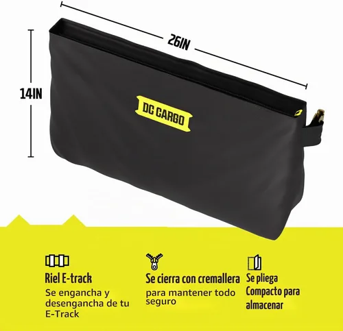 Vista 2 de DC Cargo Mall E-Track Bolsa de almacenamiento para remolques, bolsa de lona resistente de 14 x 24 pulgadas con cremallera, capacidad de peso de 50