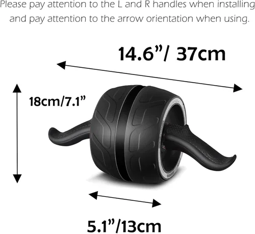 Vista 2 de AB Wheel Roller with Resistance Spring, Automatic Rebound Exercise Abdominal Ultra-Wide Wheels Fitness for Gym & Home, Core Work-out