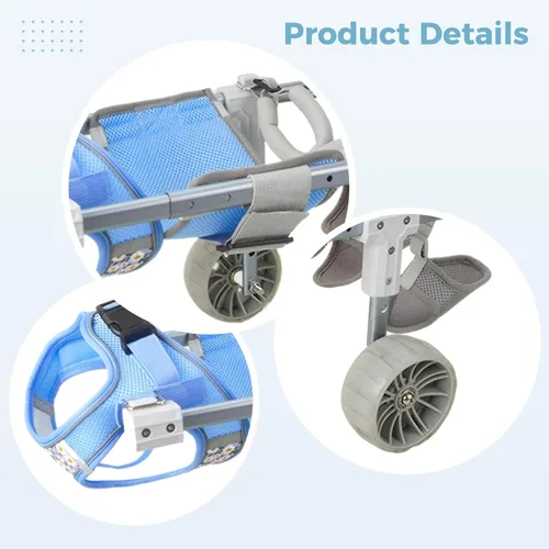 Vista 2 de Legs Back Dog Wheelchair, Cart Support Pet, Adjustable & Lightweight for Small, Medium Dogs, Retractable Design with Upgraded, Mobility Assistance