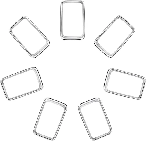 Vista 3 de Jimen Compatible con Jeep Grand Cherokee 2014-2016, 7 piezas de insertos para parrilla delantera, kit de moldura de anillo de rejilla (cromado)