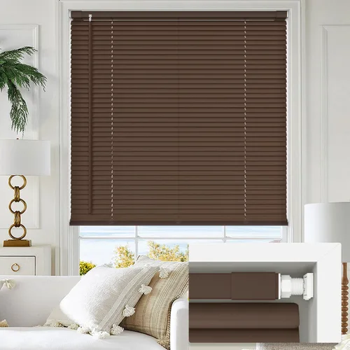 Vista 8 de LazBlinds sin herramientas sin taladro persianas mini de vinilo de 1 pulgada, persianas inalámbricas para ventanas, persianas y cortinas