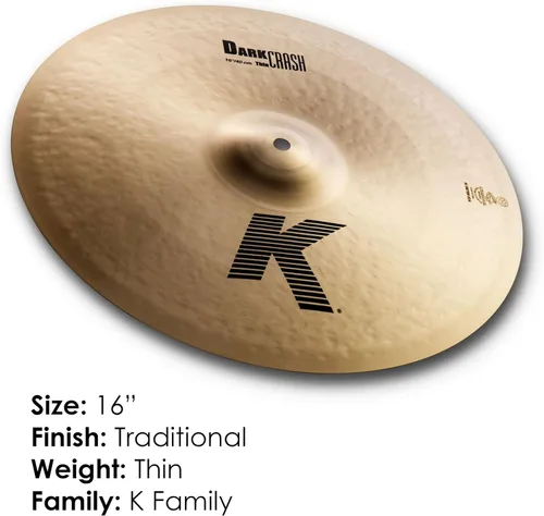 Vista 2 de Zildjian K Series Dark Crash Platillo - 16 pulgadas de espesor