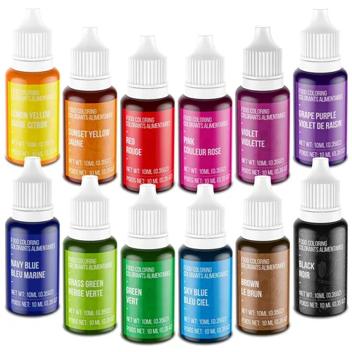 Vista 13 de Colorante natural para alimentos – FD&C y fórmula de color libre de tintes artificiales, 4 x 0.7 fl oz, botella grande, juego de tintes naturales