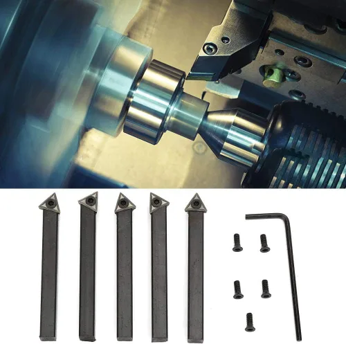 Vista 5 de Juego de 5 piezas de insertos de carburo indexables de 1/4 pulgadas, broca de herramientas de torno de carburo, broca de inserción de herramientas