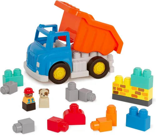Vista 16 de Battat Bloques de construcción, Locbloc Red Builder's Wagon, 47 piezas, set