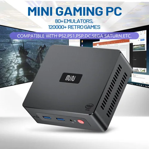 Vista 2 de Kinhank Mini PC Super Console X PC Lite Video Game Console Built-in 120,000+ Classic Games,Intel Celeron J4125 Win11 Pro& Batocera 33 Game System In