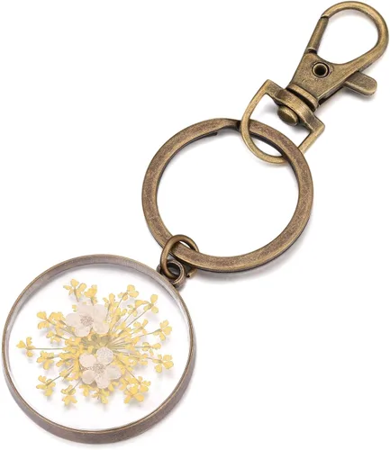 Vista 19 de Pressed Flower Keychain Charms Forget-Me-Not Keychain Personalized Handmade Keychain Gifts for Her