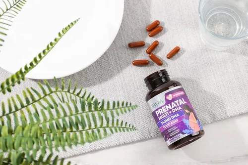 Vista 8 de Vitaminas prenatales para mujeres – Multivitamínico con DHA, ácido fólico, vitamina C, B12, hierro y omega-3 – Suplemento antes, durante y después