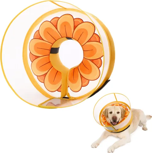 Vista 8 de Collar inflable para perro con forma de cono de perro con forma de dona de cuello suave mejorada antilamer para perros y gatos, collar de cono
