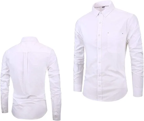 Vista 2 de ebossy - Camisa de vestir de manga larga con botones para hombre
