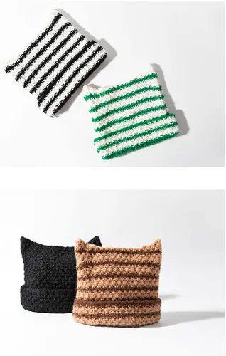 Vista 5 de Gorro de gato con orejas para mujer, gorros holgados para mujer, accesorios grunge, sombreros de ganchillo